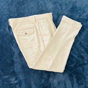 ASOS DESIGN tapered smart pant in stone wool mix with turn up